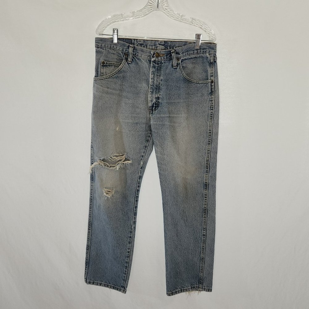 Vintage Unisex WRANGLER Jeans Regular Fit Straight Leg High Rise Size 34X29.